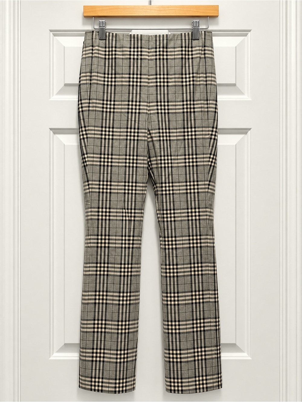 Rag & Bone Size 6 Gray Plaid High Rise Slim Ankle Pants